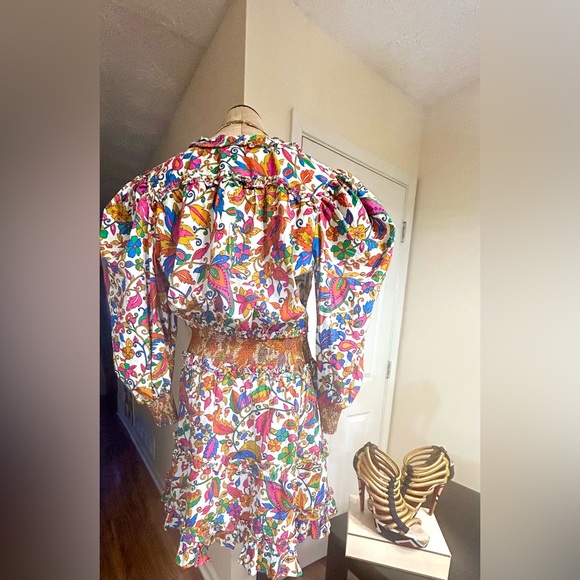 House of Harlow 1960: Nicole Richie Ruffle Balloon Sleeve Dress-NWOT - Picture 2 of 9